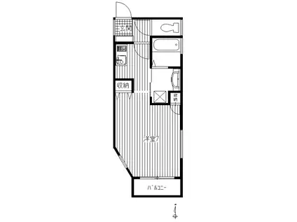 トリコローレIII(ワンルーム/1階)の間取り写真