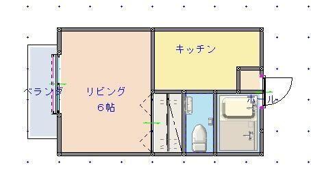 メゾンエトワール(1K/2階)の間取り写真