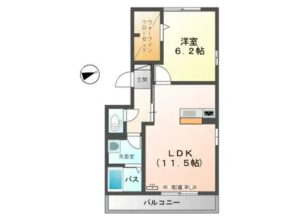アンベル新山口(1LDK/1階)の間取り写真
