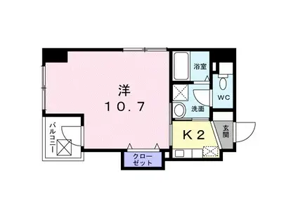 クレスト呉服町(1K/4階)の間取り写真
