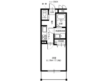 LIVEIY ウエスト(1K/2階)の間取り写真