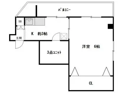 アローハイツ(1K/4階)の間取り写真