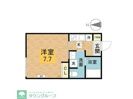 クヴェレ(1K/2階)の間取り写真