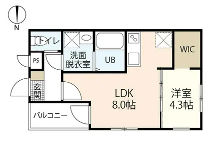 MOVE宇品御幸(1LDK/3階)の間取り写真
