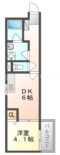 S APT.門真城垣町(1DK/3階)の間取り写真