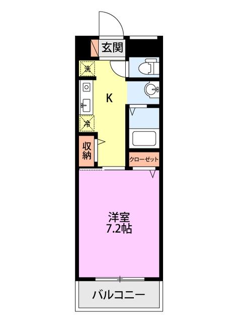 パンシオン空港西(1K/1階)の間取り写真