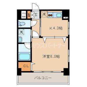 クイーンズレゾン新御徒町(1K/5階)の間取り写真