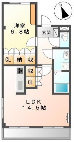 サクラスクェア(1LDK/2階)の間取り写真