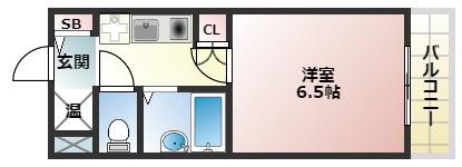 グランヴィ天王寺(1K/3階)の間取り写真
