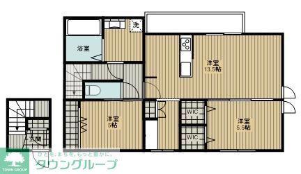 CASA A LAISE(2LDK/2階)の間取り写真