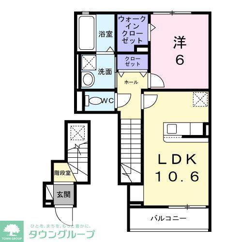 ヴィラ セレーノ(1LDK/2階)の間取り写真