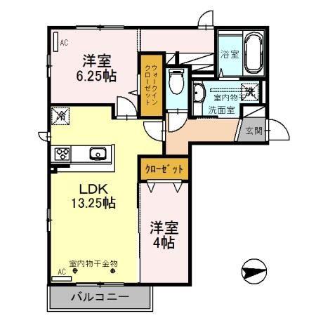 サザンキューブ(2LDK/3階)の間取り写真