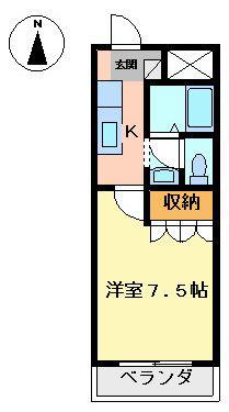 小田急小田原線 鶴巻温泉駅 徒歩3分 3階建 築20年(1K/2階)の間取り写真
