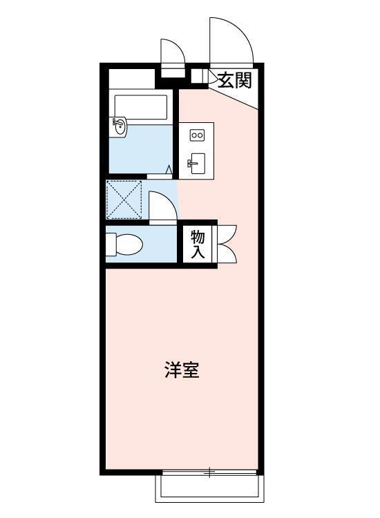 ロベリア(1K/1階)の間取り写真