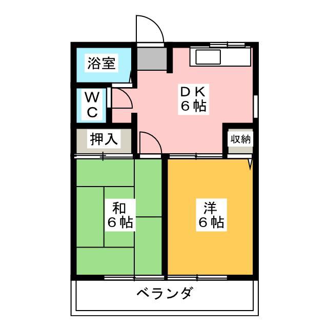 トレイシュ アルボレーI・II・III(2DK/2階)の間取り写真