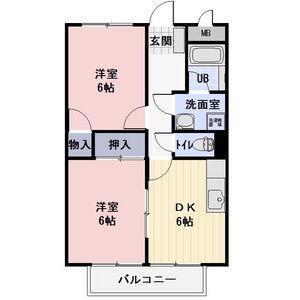 SURPLUS TWO APRILE(2DK/1階)の間取り写真