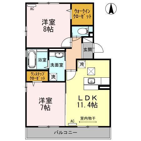 サン・ノレッジ(2LDK/1階)の間取り写真