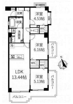 パルロイヤル等々力(3LDK/2階)の間取り写真