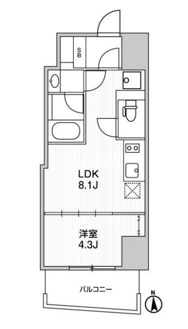 ルミーク文京湯島(1LDK/5階)の間取り写真