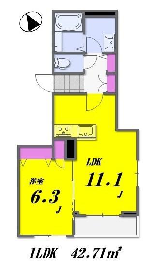 SERDINAセルディーナ(1LDK/3階)の間取り写真