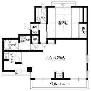 キャメルコート(1LDK/2階)の間取り写真
