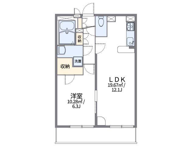 レオパレスイーストAGEI(1LDK/3階)の間取り写真