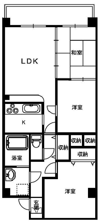 ロイヤルシャトー一番館(3LDK/3階)の間取り写真