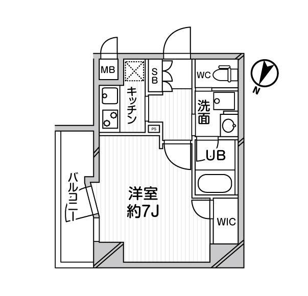 GRAN PASEO巣鴨(1K/3階)の間取り写真