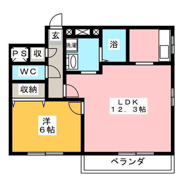 アルトピエドラ7番館(1LDK/1階)の間取り写真