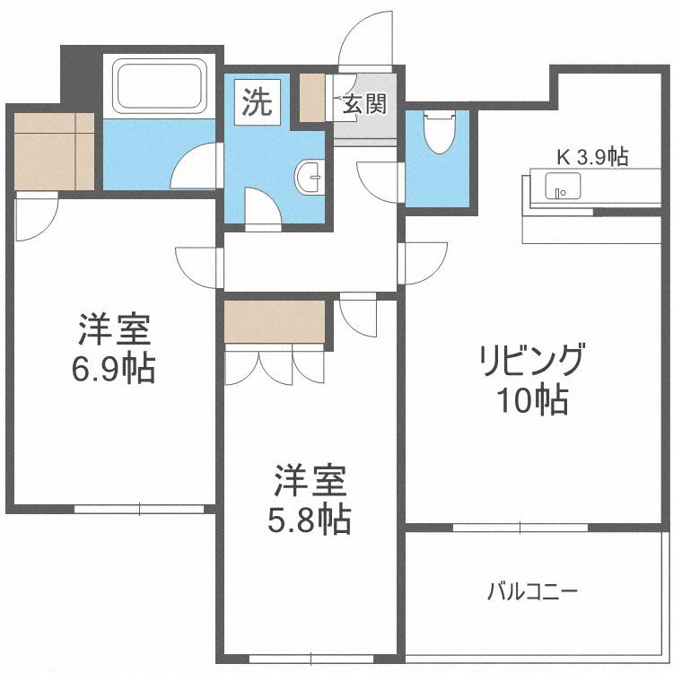 グランカーサ裏参道(2LDK/3階)の間取り写真