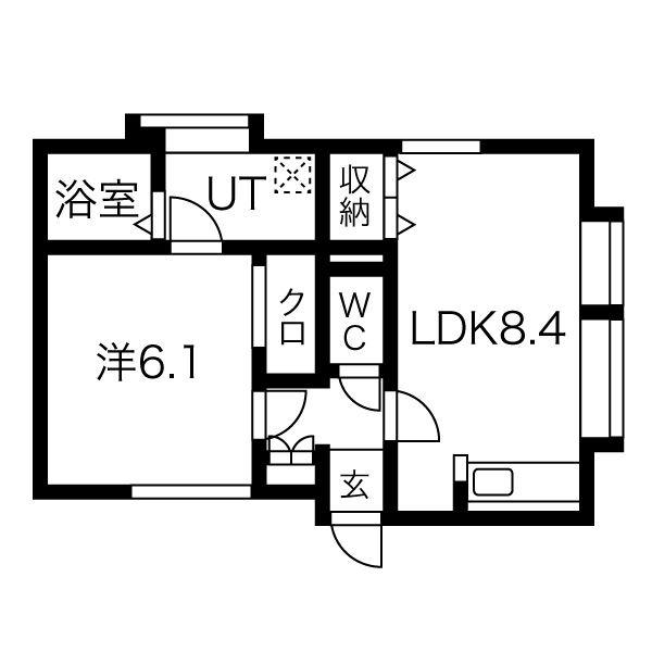 グランドール元町(1LDK/3階)の間取り写真