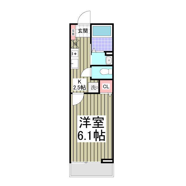 リポス瀬谷B棟(1K/1階)の間取り写真