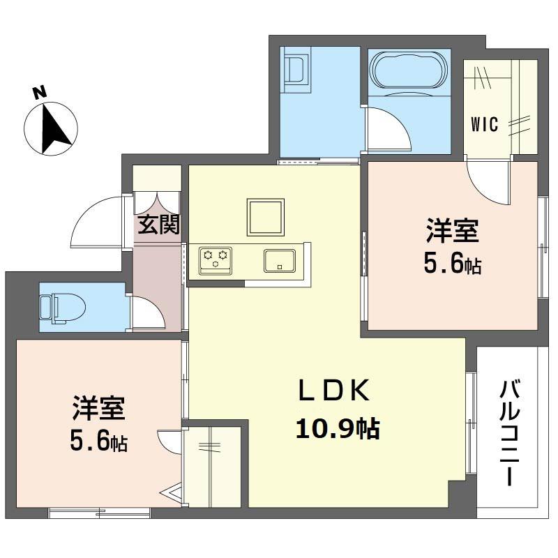 シャンデ モンターニュ(2LDK/1階)の間取り写真