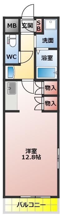 アクロス大和田(ワンルーム/1階)の間取り写真