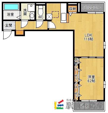 ジャスミン春日A(1LDK/2階)の間取り写真