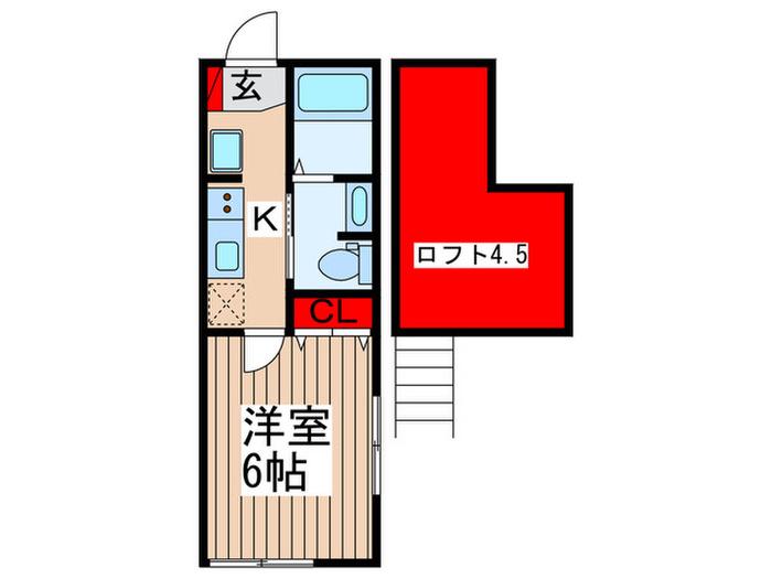 グランヴェール(1K/1階)の間取り写真