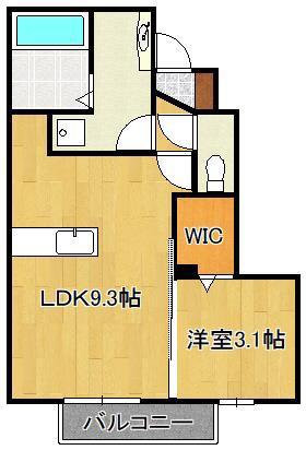 サンパール徳力(1LDK/1階)の間取り写真