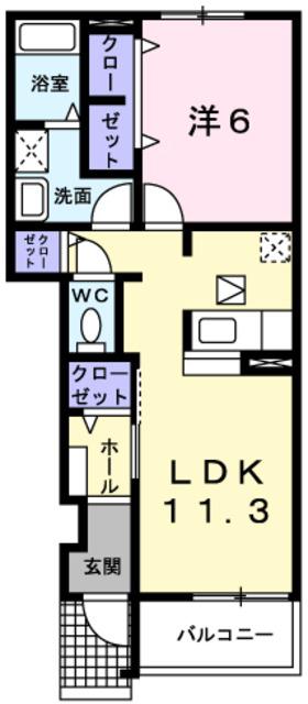 パークサイド ステージ(1LDK/1階)の間取り写真
