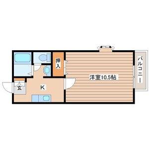 ノーブルパーク(1K/1階)の間取り写真