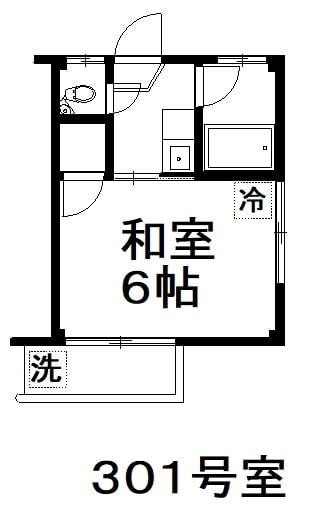 ハイツ浅見(1K/3階)の間取り写真