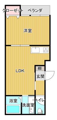 エスペランザ(1LDK/3階)の間取り写真