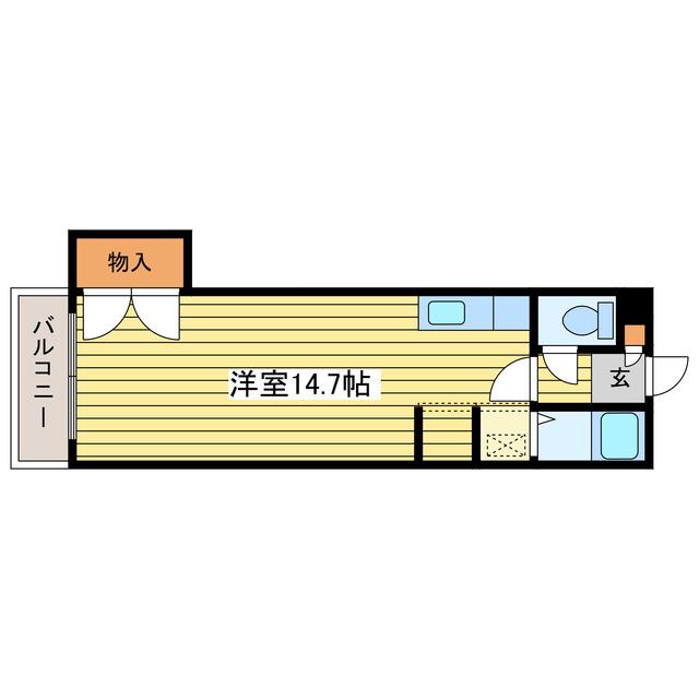 クレールフランセエストゥ(ワンルーム/2階)の間取り写真