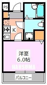 メゾンイトウII(1K/1階)の間取り写真