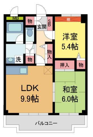 フォーシーズンI(2LDK/3階)の間取り写真