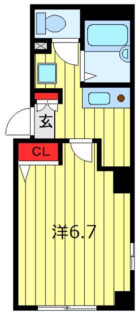 リヴィエール町屋(1K/2階)の間取り写真