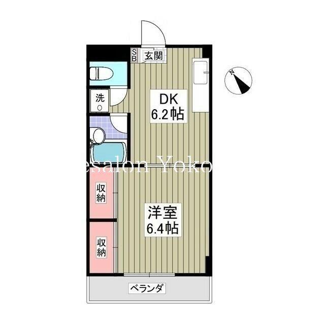 セラーズ二宮(1K/3階)の間取り写真