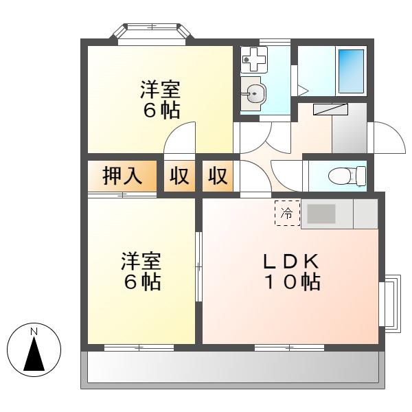 サクセス II(2LDK/1階)の間取り写真