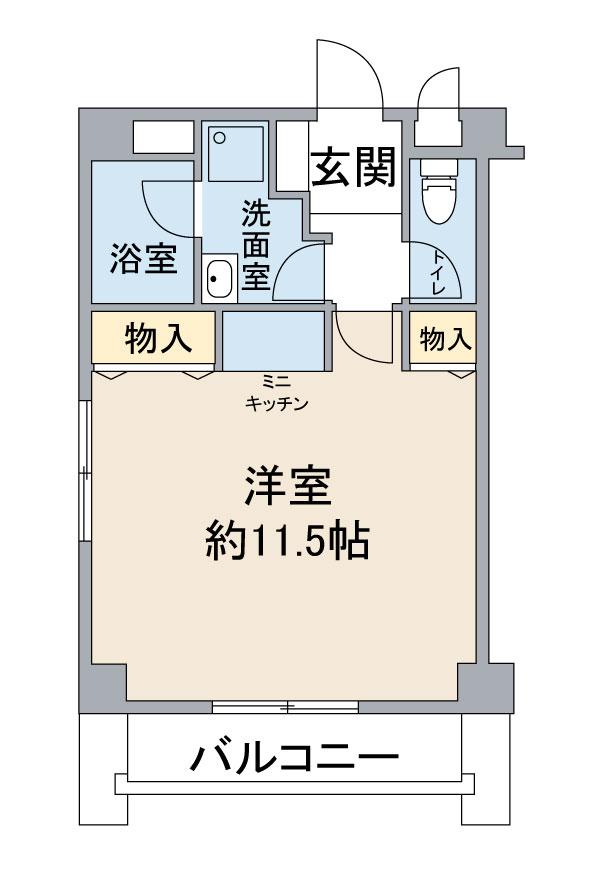 地下鉄東山線 一社駅 徒歩3分 3階建 築36年(1K/3階)の間取り写真