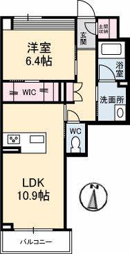 ソレイユコート中仙道(1LDK/2階)の間取り写真
