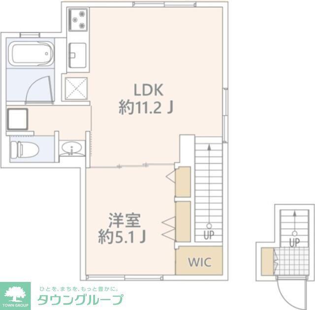 GRANDUO代沢III(1LDK/2階)の間取り写真